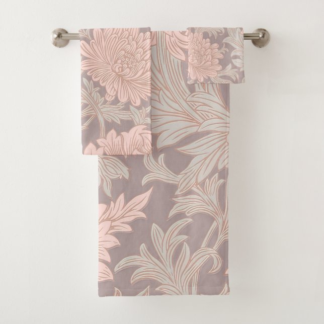 William Morris Chrysanthemum Pattern Toalla de bañ (In situ)