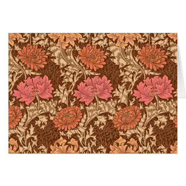 William Morris Chrysanthemums, Brown and Rust (Anverso (Horizontal))