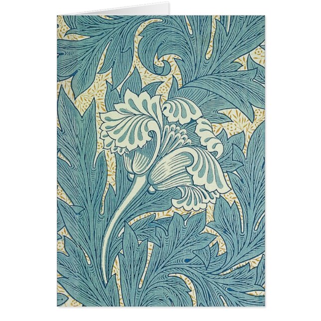 William Morris Clásico Tulipán Azul Floral (Frente)