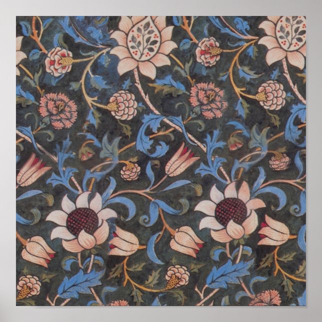William Morris Evenlode Arte Textil Floral (Frente)