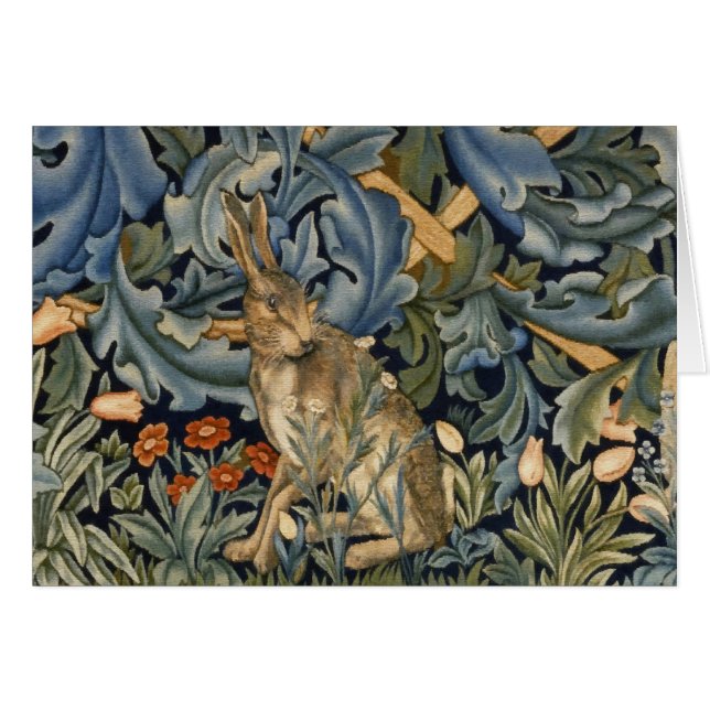 William Morris Forest Rabbit Floral Art Nouveau (Anverso (Horizontal))