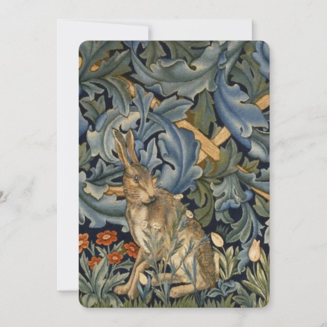 William Morris Forest Rabbit Floral Art Nouveau (Anverso)