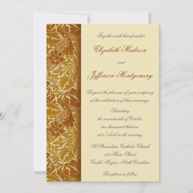 William Morris Gold deja invitación a la boda (Anverso)