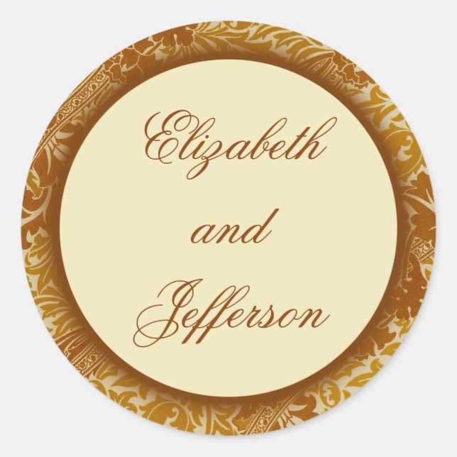 William Morris Gold deja Pegatina monogramado (Anverso)