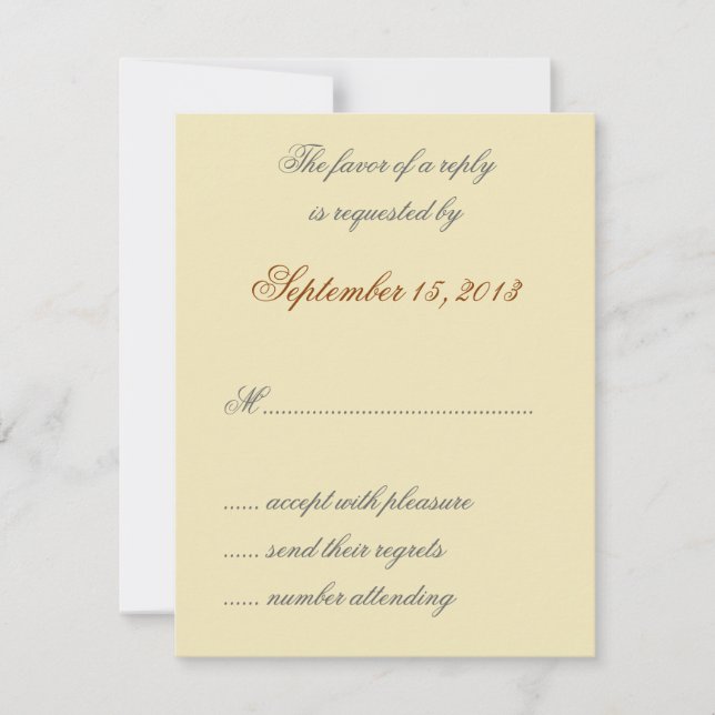 William Morris Gold deja tarjetas RSVP de boda (Anverso)