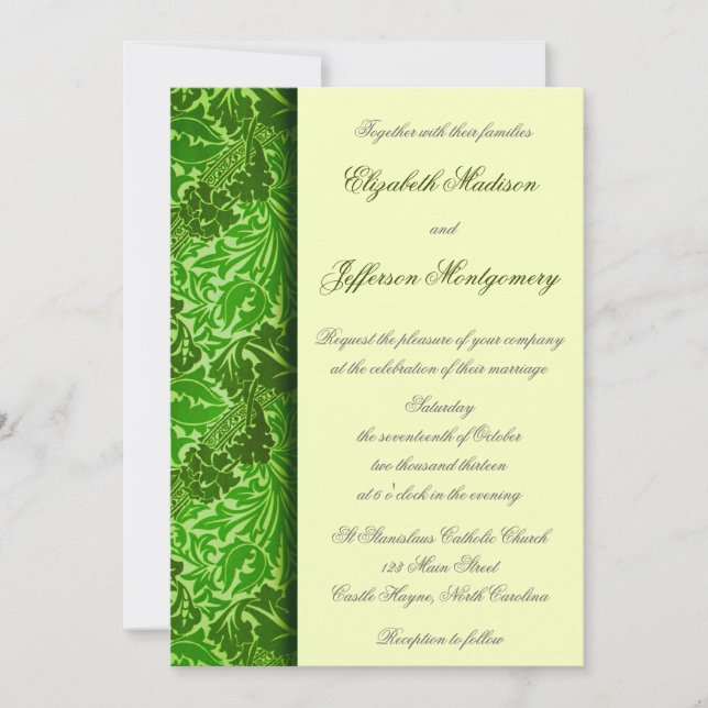 William Morris Green deja la invitación a la boda (Anverso)