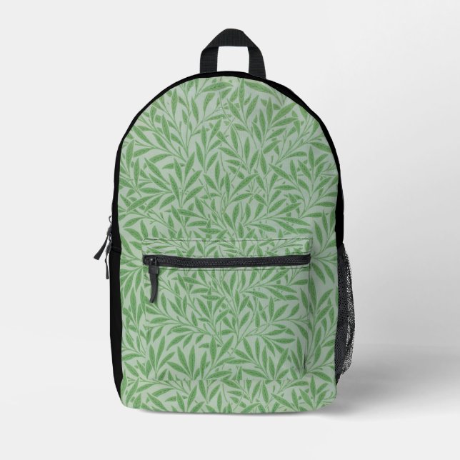 William Morris hojas verdes arte mochila linda (Anverso)