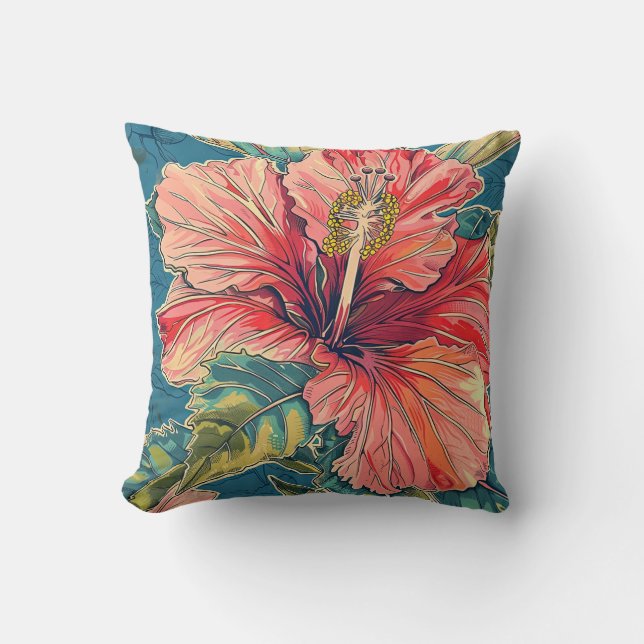 William Morris inspiró al Cojín decorativo Hibiscu (Anverso)