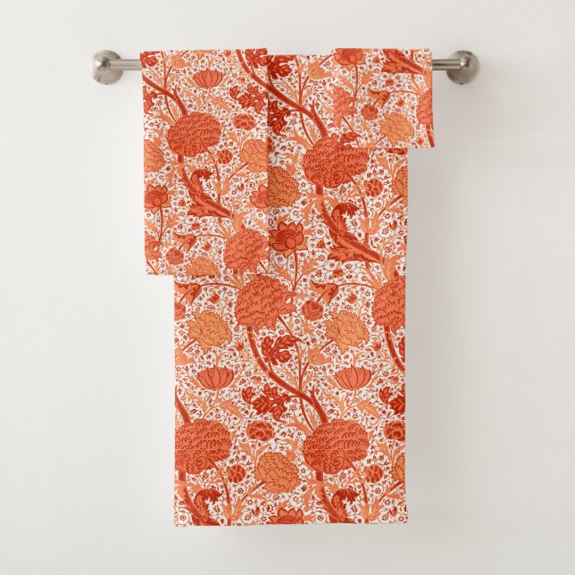 William Morris Jacobean Floral, Naranja de Coral (In situ)