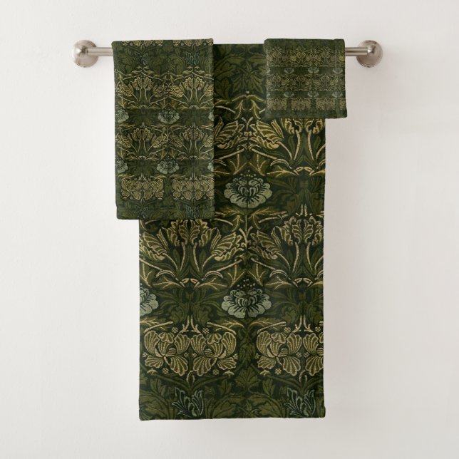 William Morris: Juego de toallas de tulipán verde  (In situ)