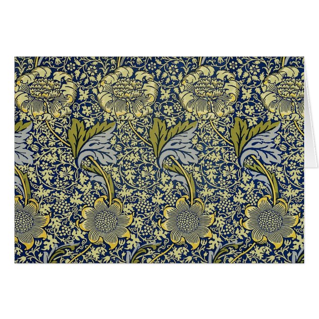 William Morris Kennet Floral Wallpaper Blue (Anverso (Horizontal))