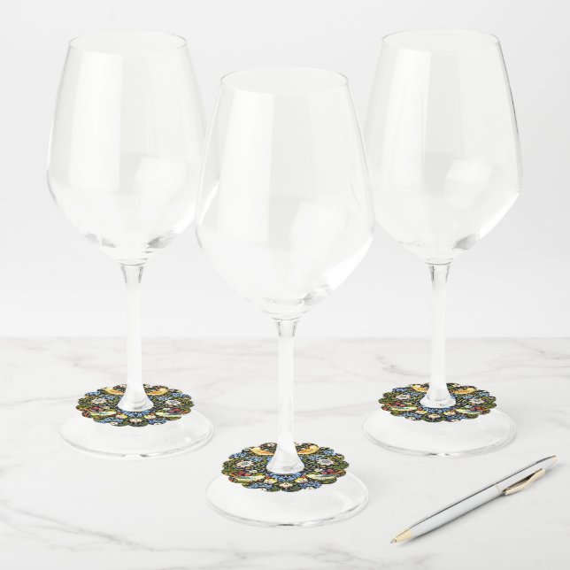 William Morris - Ladrón de fresa, etiqueta de vidr (Set)