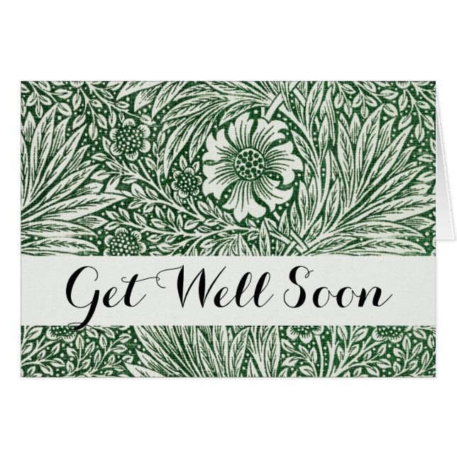 william morris marigold flor floral verde (Anverso (Horizontal))