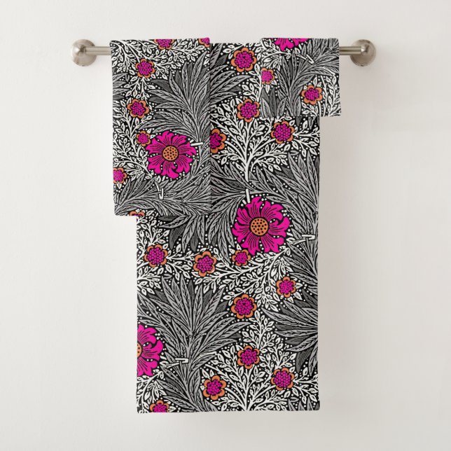 William Morris Marigold, Gris / Gris y Fuchsia (In situ)