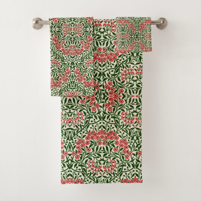 William Morris Michaelmas Daisy Flowers Pink Green (In situ)