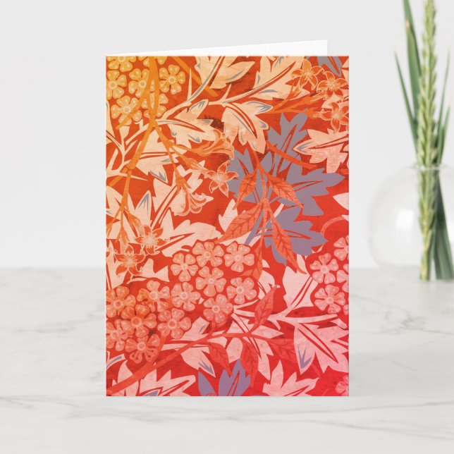 William Morris NARANJA deja tarjeta de nota doblad (Anverso)