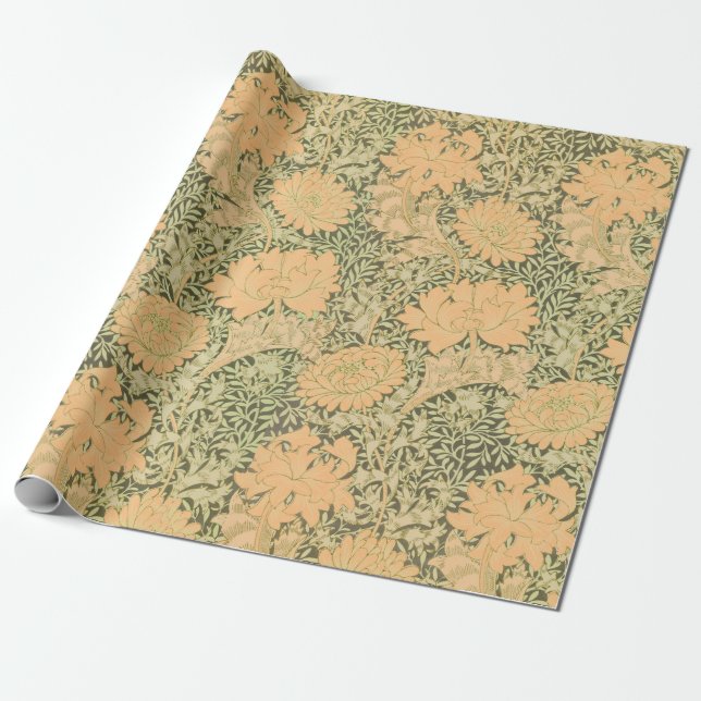 WILLIAM MORRIS NARANJA Y PAPEL VERDE (Desenrollado)