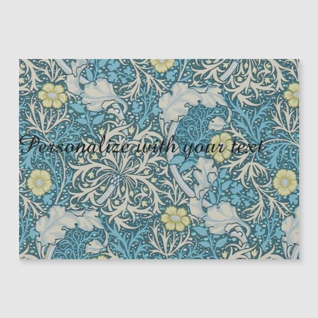 William Morris, patrón Art Nouveau, algas, azul,f (Anverso)