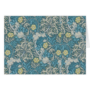 William Morris, patrón Art Nouveau, algas, azul,f