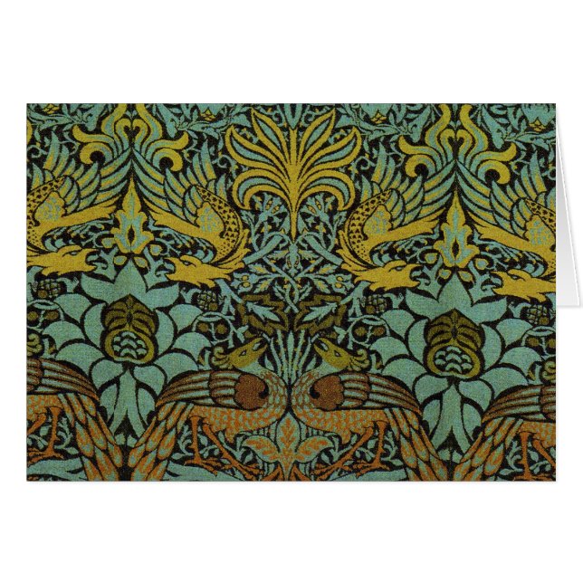 William Morris Peacock Dragon Wallpaper  (Anverso (Horizontal))