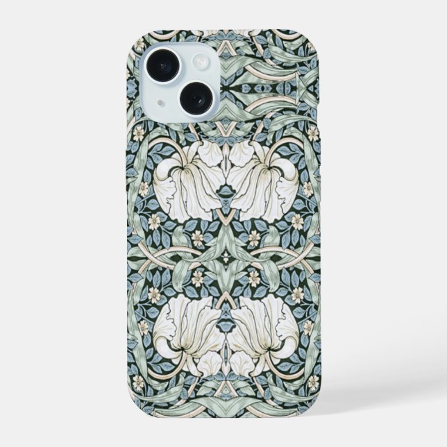 William Morris Pimpernel Azul Patrón Intrincado  (Reverso )