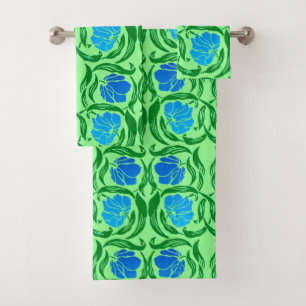 William Morris Pimpernel, Blue & Lime Green