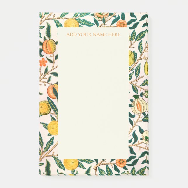 WILLIAM MORRIS POMEGRANATE DESIGN POST QUE NOTA (Anverso)