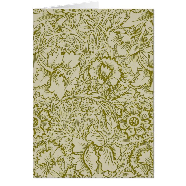 William Morris Poppy Classic Floral Green (Frente)