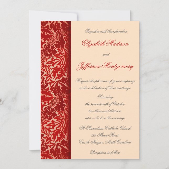 William Morris Red deja la invitación a la boda (Anverso)