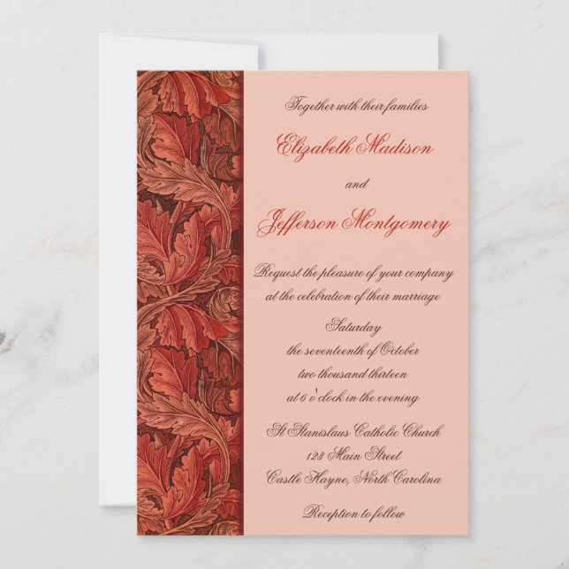 William Morris Red deja la invitación a la boda (Anverso)
