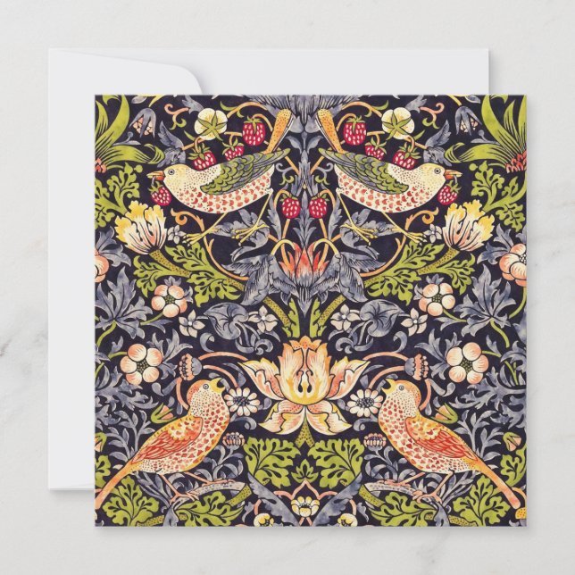 William Morris Strawberry Thief Floral Art Nouveau (Anverso)