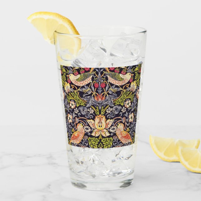 William Morris Strawberry Thief Floral Art Nouveau (Anverso (hielo))