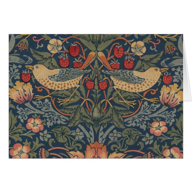 William Morris Strawberry Thieves Birds Floral (Anverso (Horizontal))