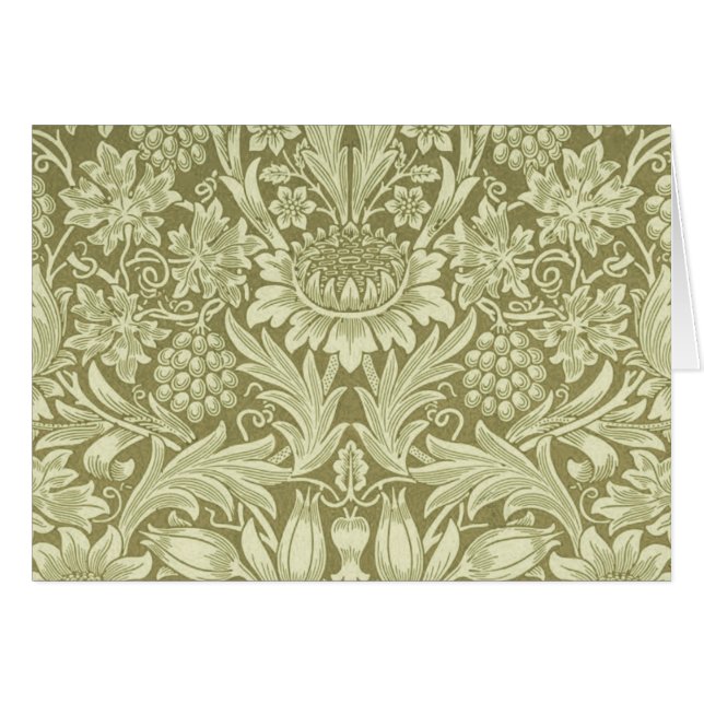 William Morris Sunflower Green Flower (Anverso (Horizontal))