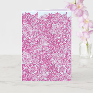 William Morris - Tarjeta Marigold rosa de Art Nouv