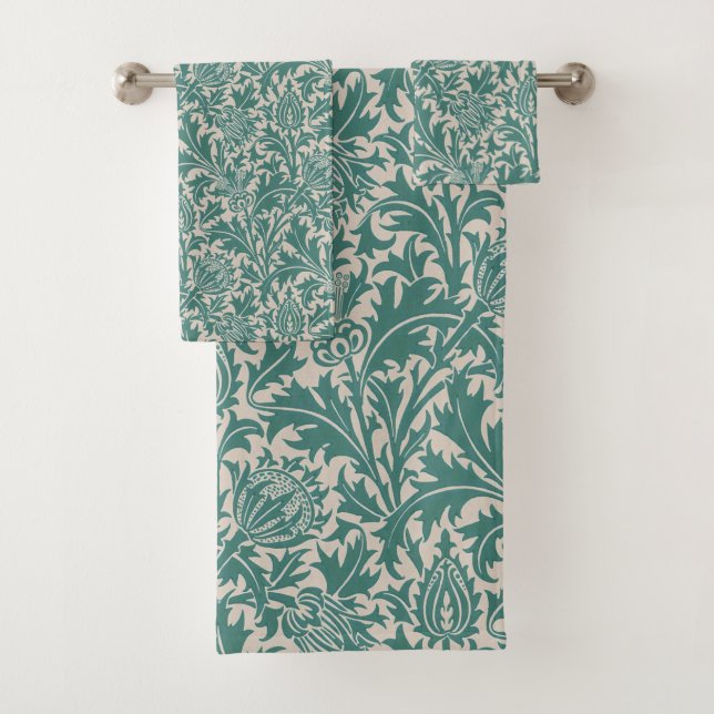 William Morris Thistle Sage Green Pattern (In situ)