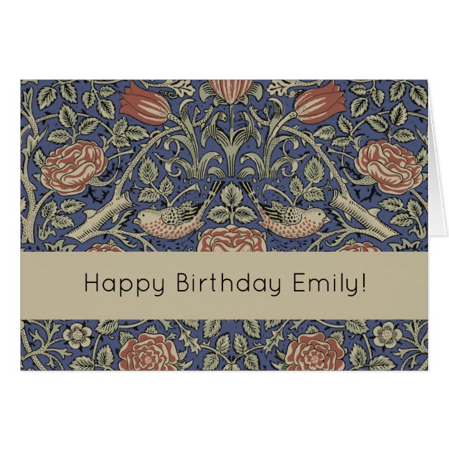 William Morris Tudor Rosa Wallpaper (Anverso (Horizontal))