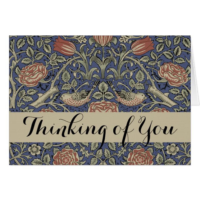 William Morris Tudor Rosa Wallpaper (Anverso (Horizontal))