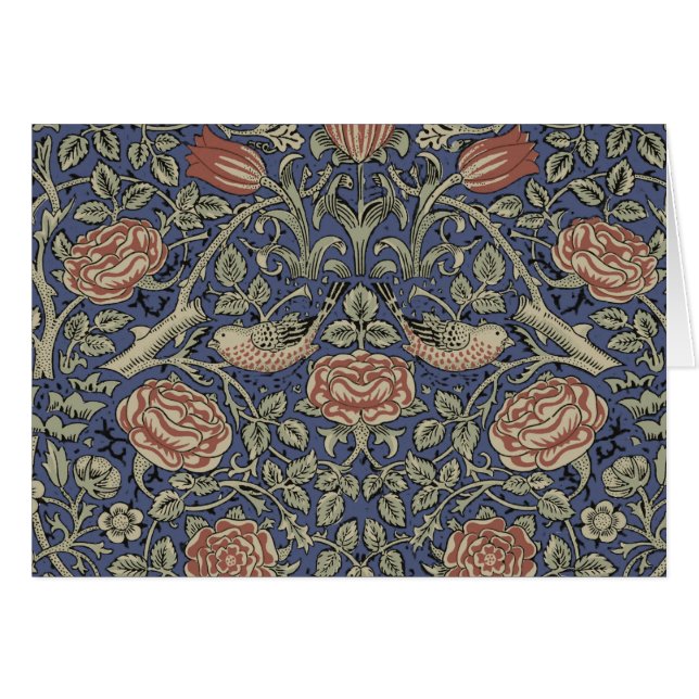 William Morris Tudor Rosa Wallpaper (Anverso (Horizontal))