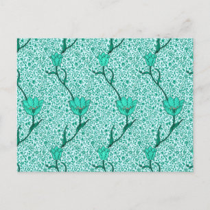 William Morris Tulip Damask, postal turquesa