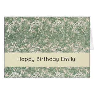 William Morris tulip fondo de pantalla verde texti