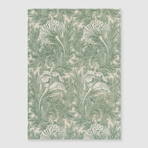 William Morris tulip fondo de pantalla verde texti