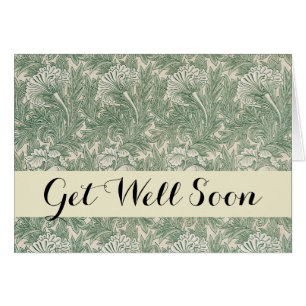 William Morris tulip fondo de pantalla verde texti