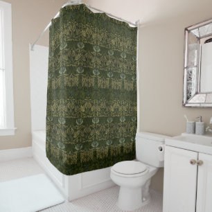 William Morris: Tulipán verde y cortina de ducha R