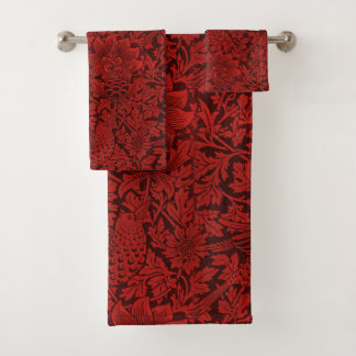 William Morris Vintage Flores Aves Rojas