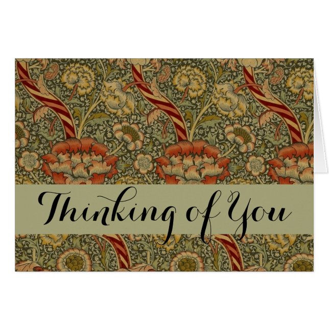 William Morris Wandle English Floral Damask Design (Anverso (Horizontal))