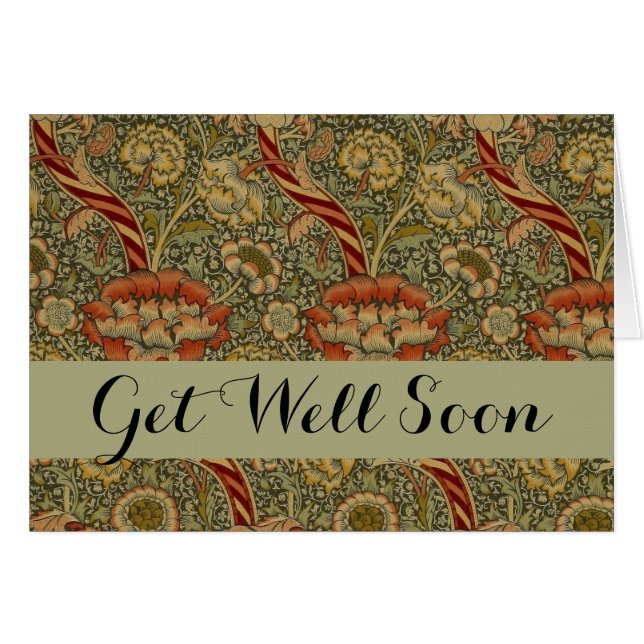 William Morris Wandle English Floral Damask Design (Anverso (Horizontal))