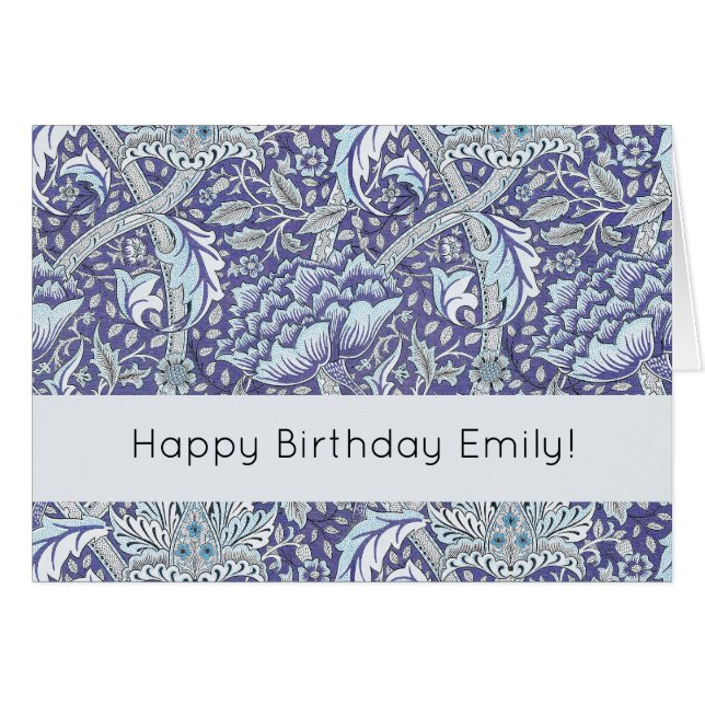 William Morris Windrush patrón floral azul (Anverso (Horizontal))