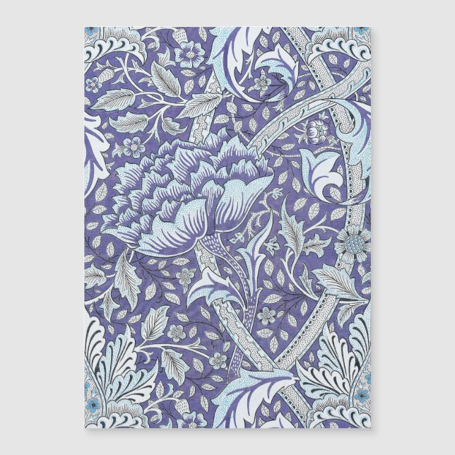William Morris Windrush patrón floral azul (Anverso)