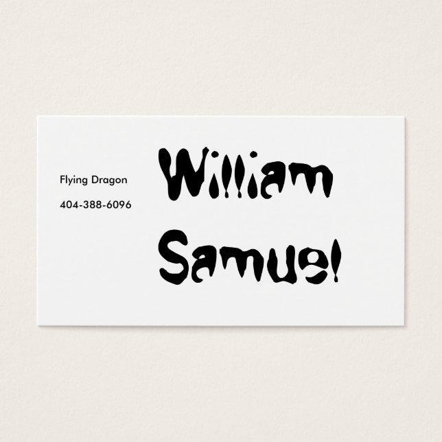 William Samuel, dragón volador (Frente)